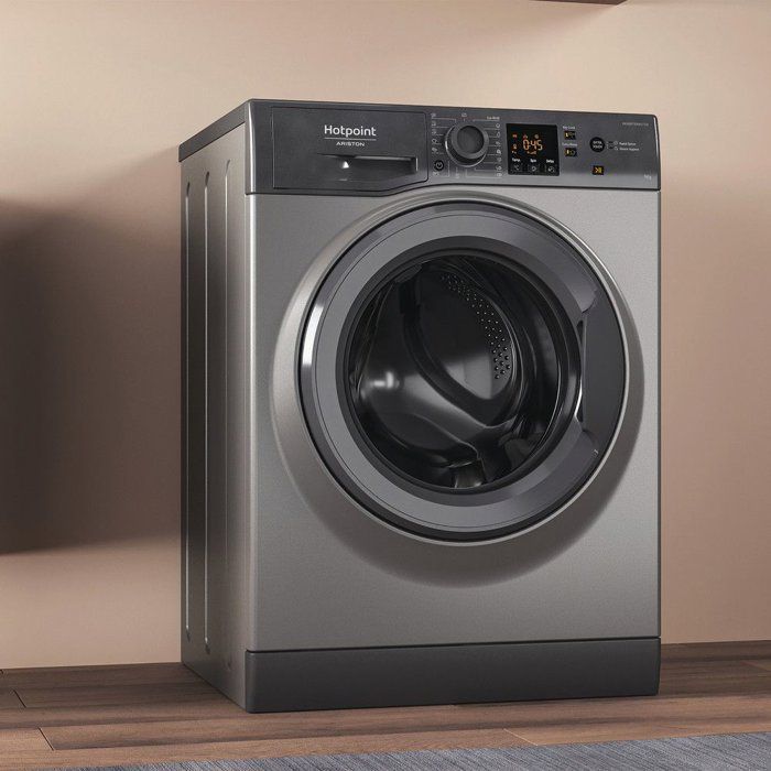 HOTPOINT NSWM946GGFR Front-Loading Washing Machine - 9 kg - Induction - 1400 rpm - Class A - Graphite