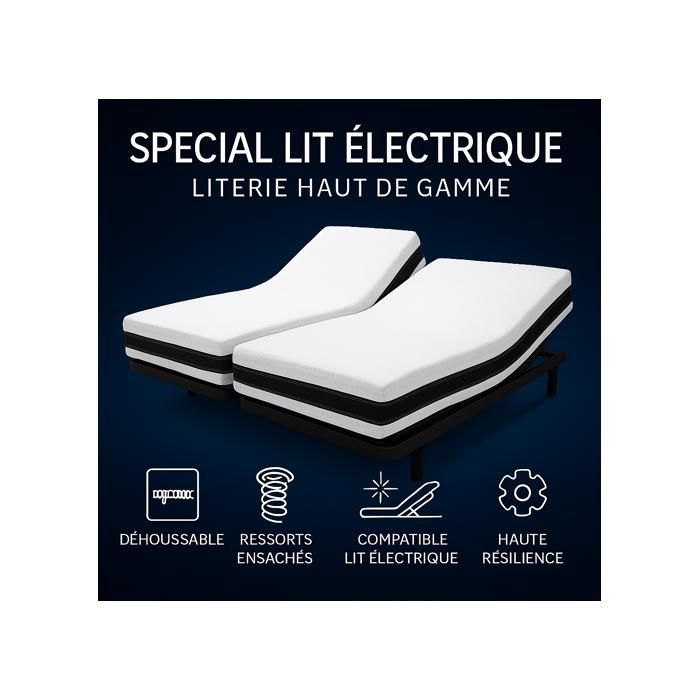 2x80x200cm Mattress, Special for Electric Bed, European Made - matelaselec80x200x2