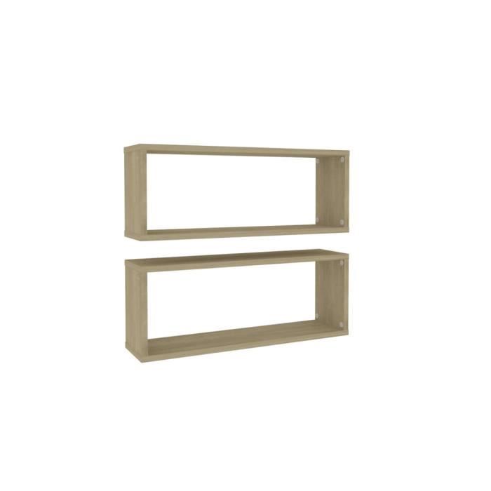 vidaXL Kubusvormige wandplanken 2 stuks Sonoma Eikenhout 60x15x23 cm Spaanplaat