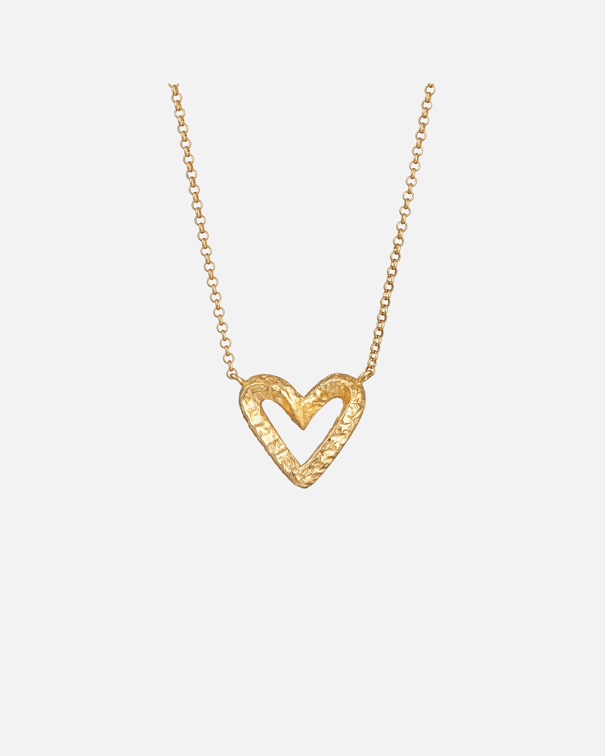Elli Femmes Cœur Pendentif Cut-Out Martelé en Argent Sterling 925 Plaqué Or