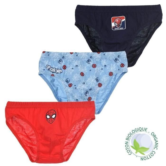 Lot de 3 Slips Coton Garçon MARVEL Spider-Man