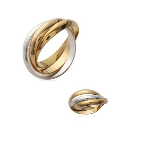 Tricolor Three-Ring Wedding Band - BIJOUXIA - 18K Gold Plated - Jewelry Quality