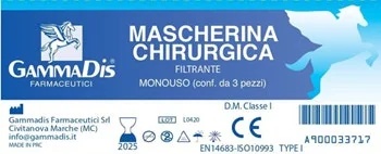 Máscara cirúrgica GAMMADIS, pacote com 3 unidades