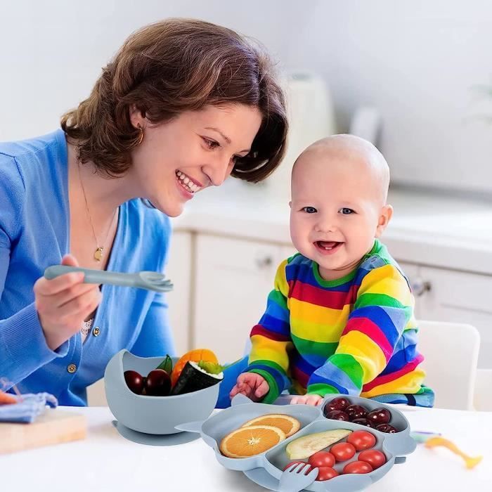 Babymaaltijdset - Siliconen - Babybordjesset - BPA-vrije zuignap - Baby- en kinderservies