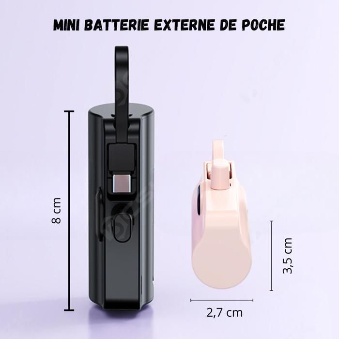 BCSK® 5000mAh Mini Powerbank - USB-C en Lightning snellader | Compatibel met iPhone, Samsung en Android smartphones - Wit