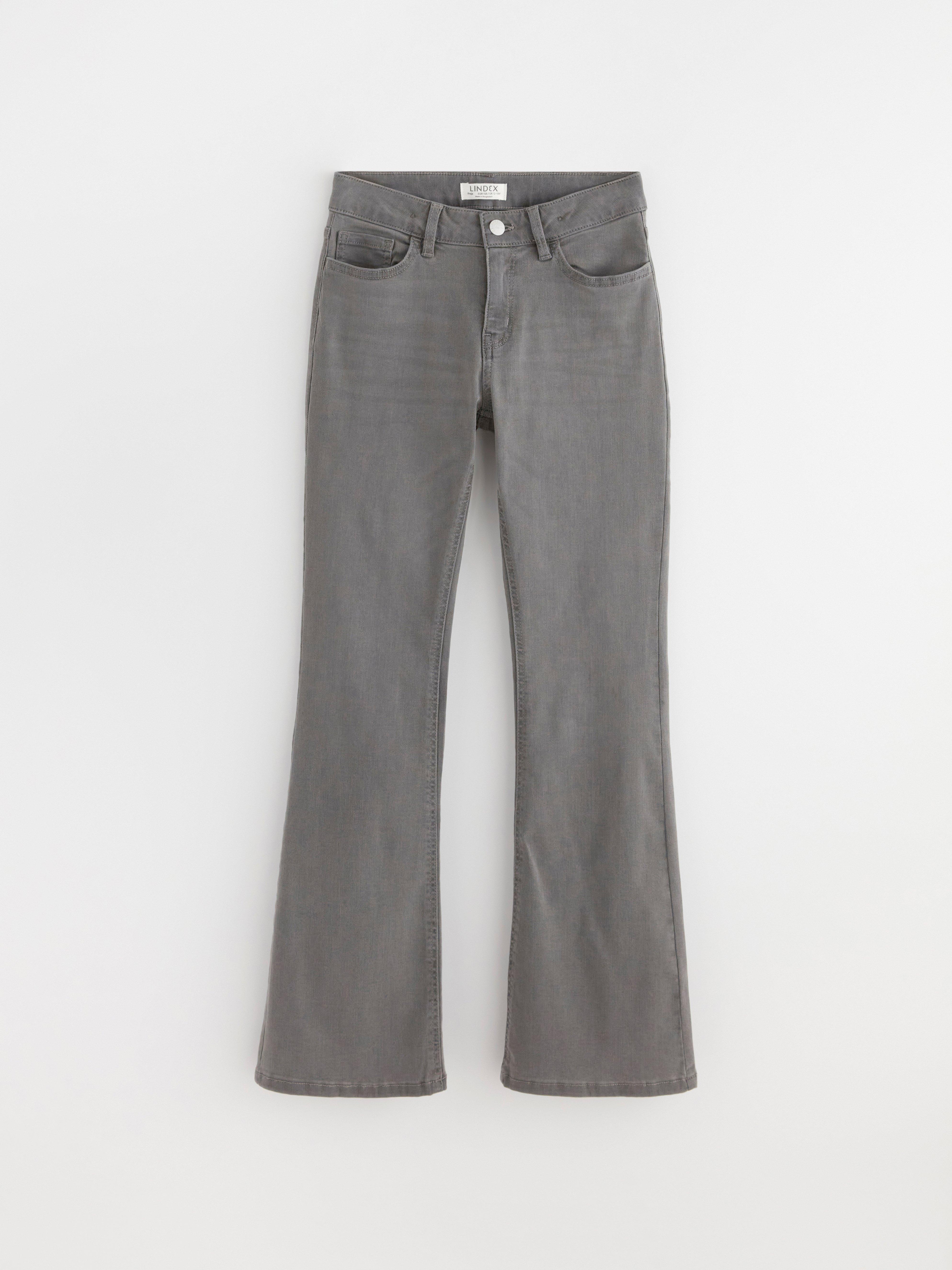 FREJA Jeans med utsving i benet Grå