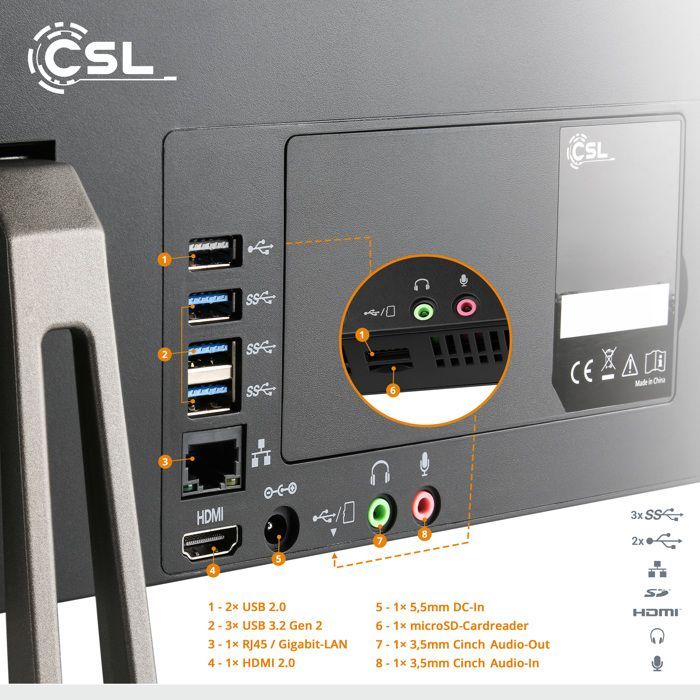 PC tout-en-un - CSL - Unity F27B-ALS - 27 pouces - 32 Go RAM - 1 To SSD - Windows 11 Pro