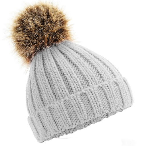 Gorro De Punto Infantil Pom Pom Grueso De Pelo Beechfield