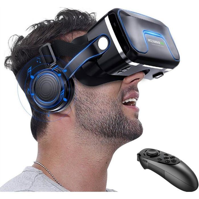 Virtual reality-headset met controller en hoofdtelefoon voor kinderen en volwassenen, 3D-videogames, virtual reality-brilset