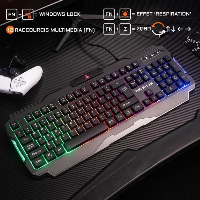 3-in-1 Gaming Bundle - The G-Lab - HELIUM COMBO - Wired Mouse - Wired Keyboard - Mouse Pad