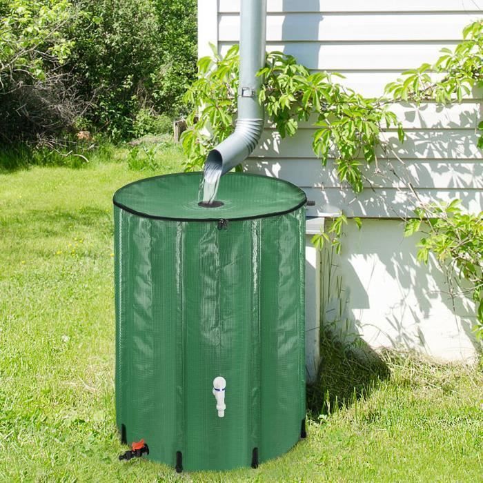 Réservoir Récupérateur d'eau de pluie pliable Collecteur d'eau de pluie avec robinet, crépine, Vanne de vidange, etc. - 500 Label