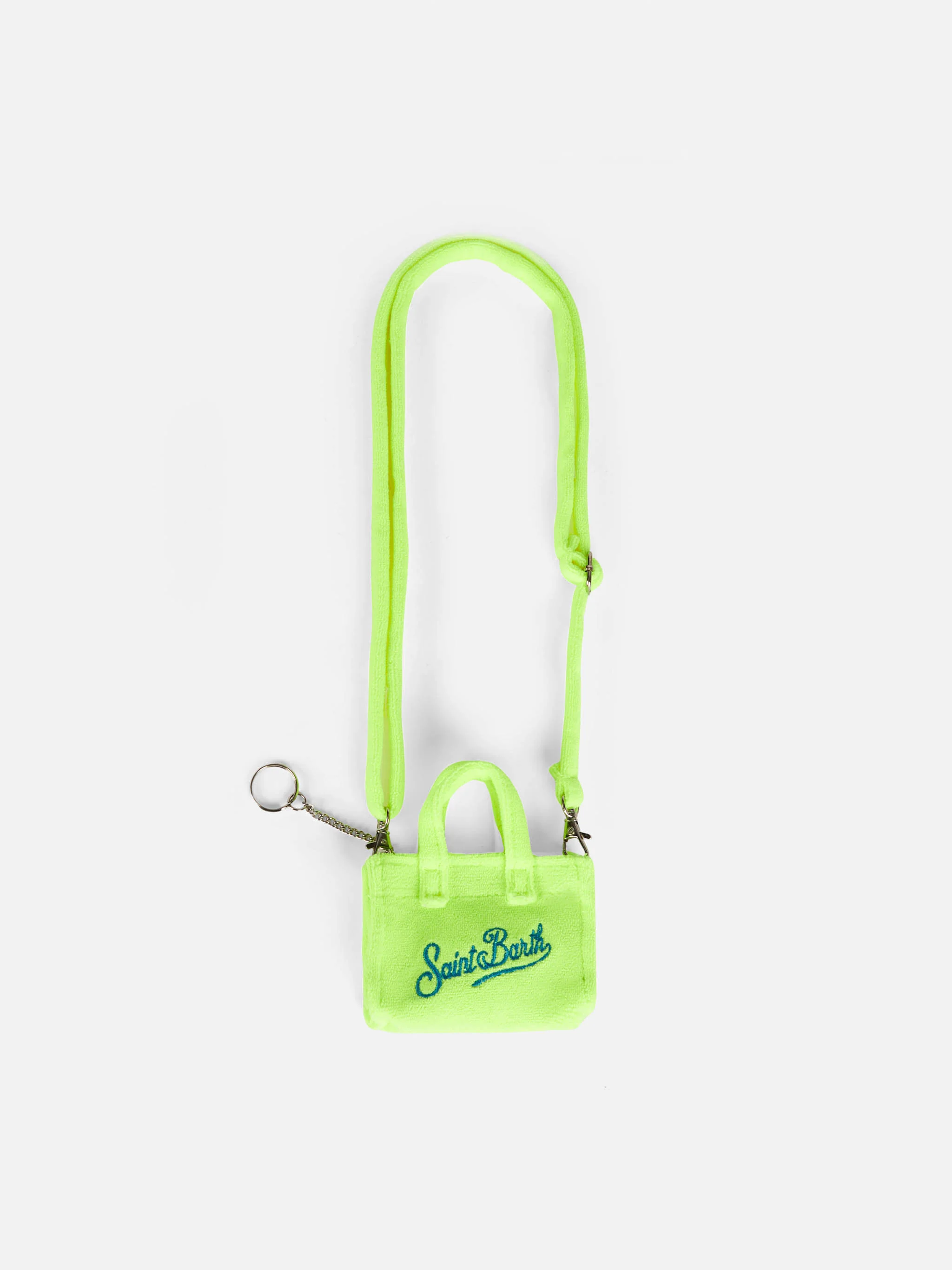 Fluorescerend gele spons sleutelhanger