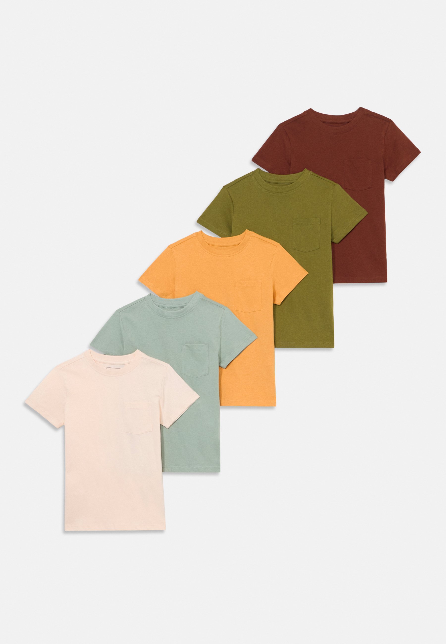 Friboo UNISEX 5 PACK - Základní tričko - camel/brown/khaki