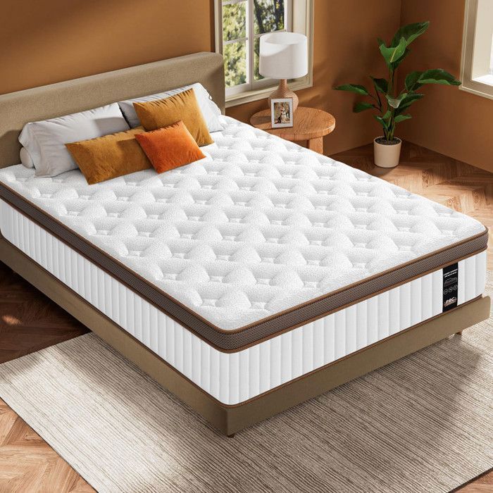 Colchón YIDATONG - 140x200 cm - 26 cm de grosor - Espuma viscoelástica y muelles ensacados - Soporte suave