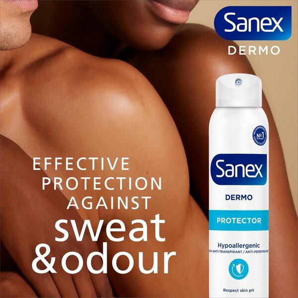 „Sanex Dermo Protector“ 24 valandų antiperspiranto purškiklis<br>200 ml – visiems odos tipams