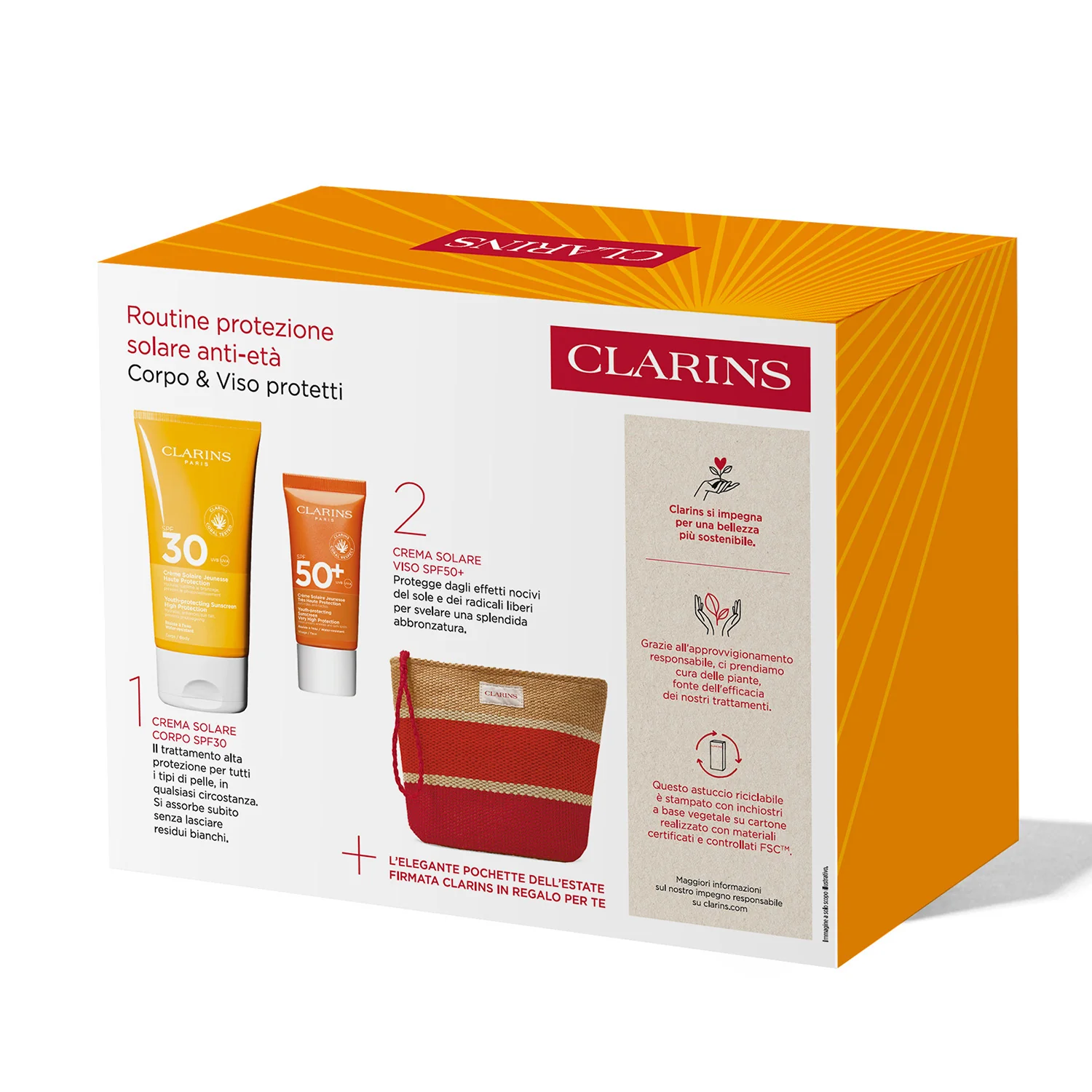 Sole Routine protezione solare anti-età - Cofanetto Solare, Coffret Solare, Crema solare corpo alta prot., Solare viso alta prot.