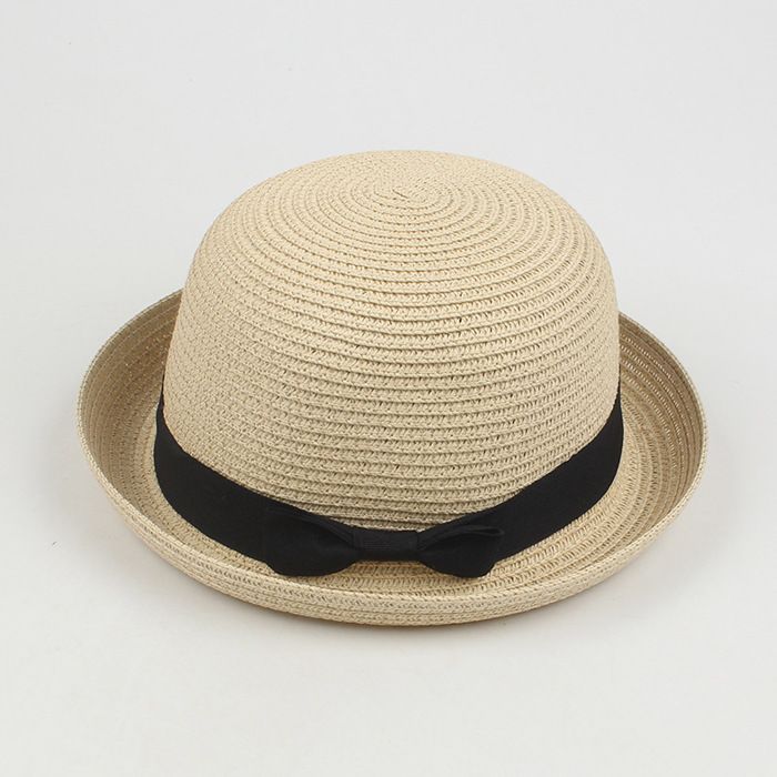 FUNMOON Sombrero de paja para niño con adorno de orejas de personaje de Baby Sun y cubo de playa Panamá - 777072