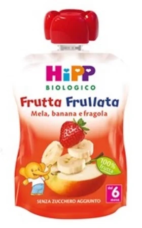 HIPP Bio-Fruchtpüree Apfel-Banane-Erdbeere 90 g 100 % Frucht