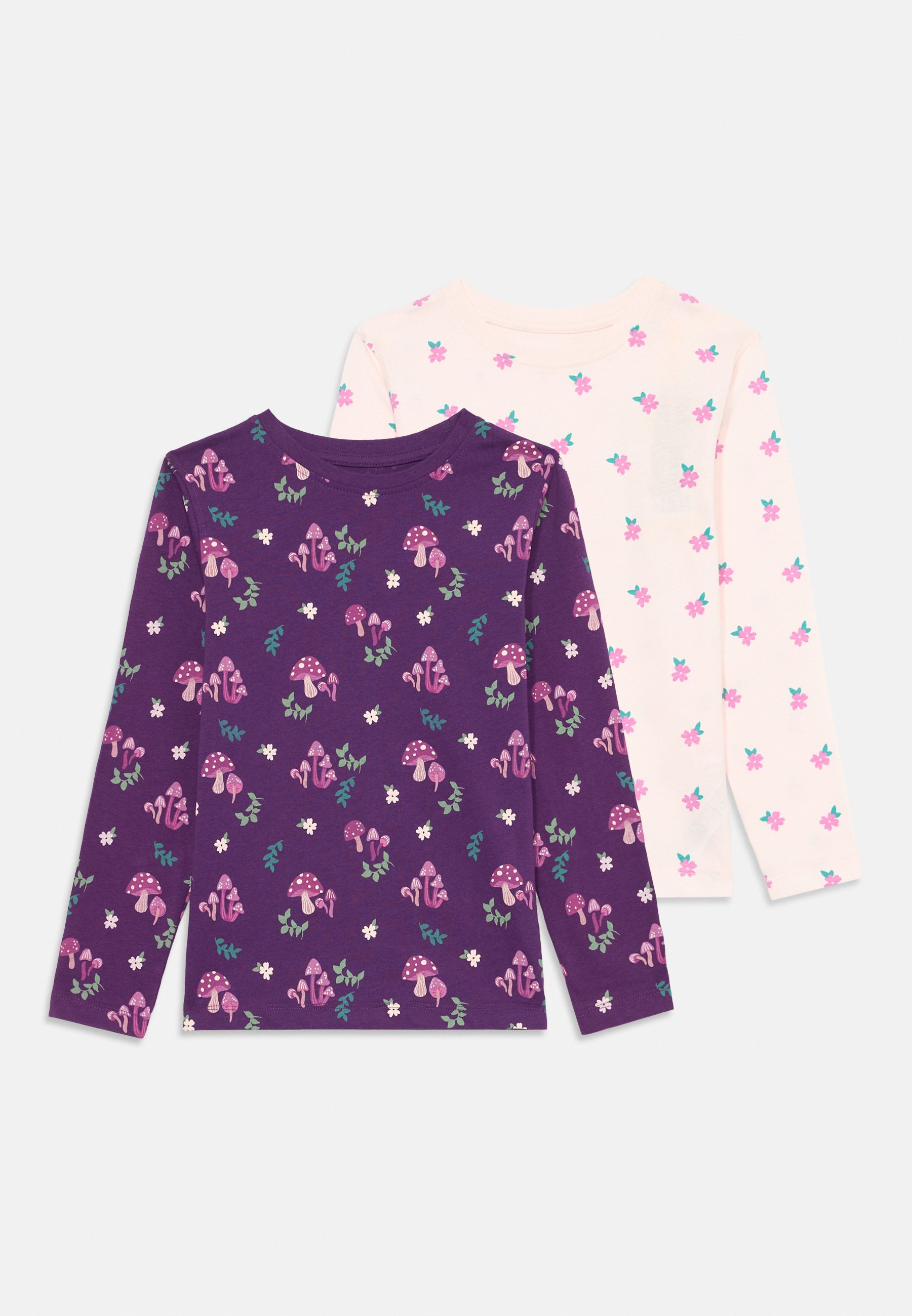 Friboo 2-PACK TOPJES MET LANGE MOUWEN VOOR MEISJES - Top met lange mouwen - lichtroze/paars