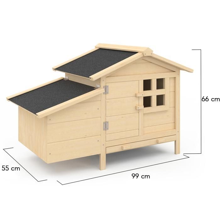 IDMARKET Gallinero sobre pilotes con ponedero de madera