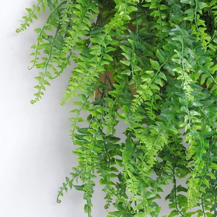 plantas artificiales de helecho de Boston, plantas artificiales colgantes para pared, decoración para el hogar y exteriores.