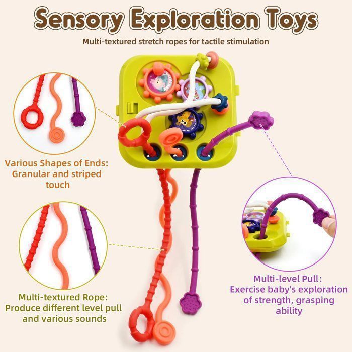 Jouet Montessori 7 en 1 pour Bébé 6-36 Mois, Cube d'Activité Éducatif pour Fille et Garçon, Cadeau Anniversaire Noël
