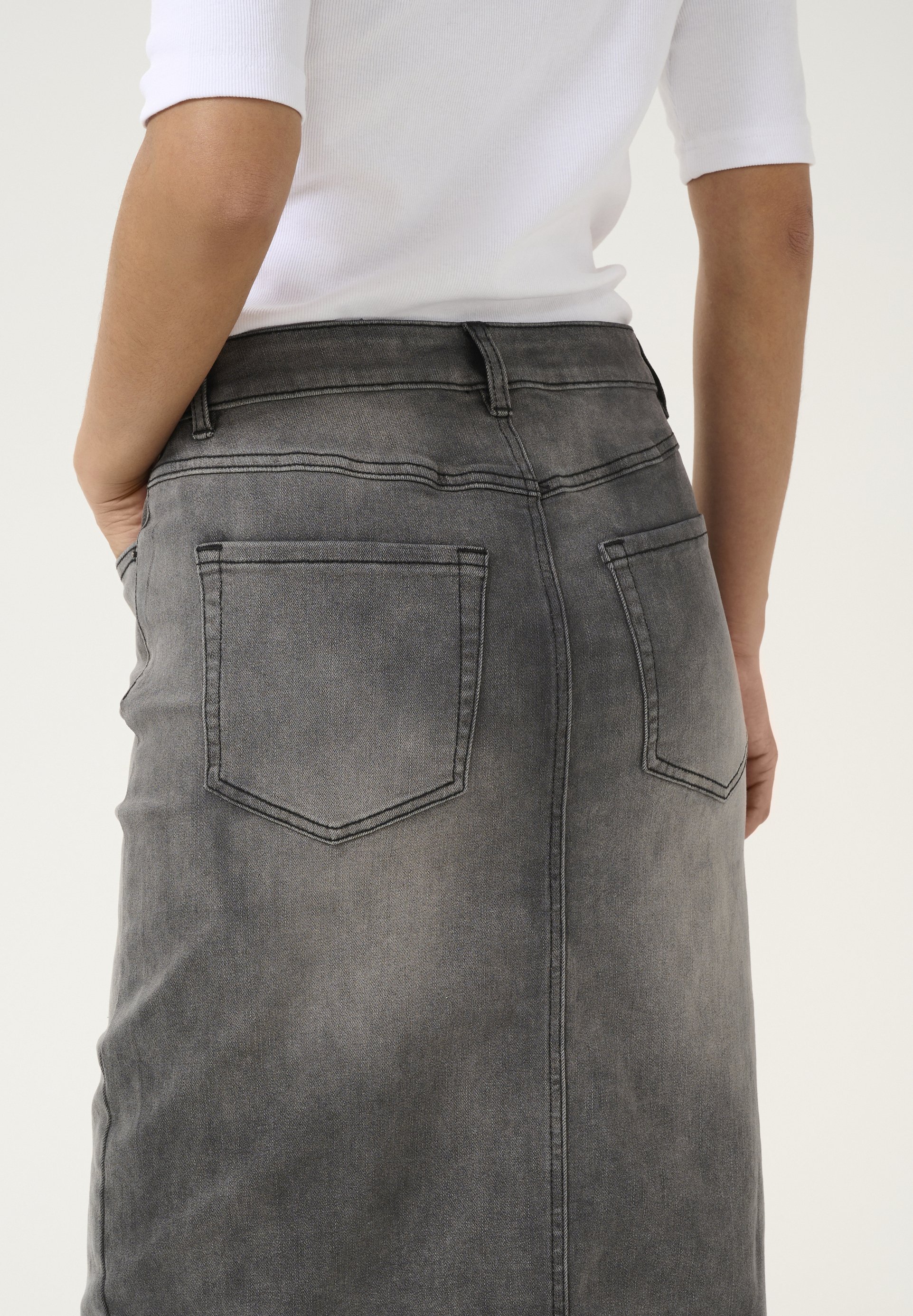 Kaffe KASINEM - Spijkerrok - middengrijs denim