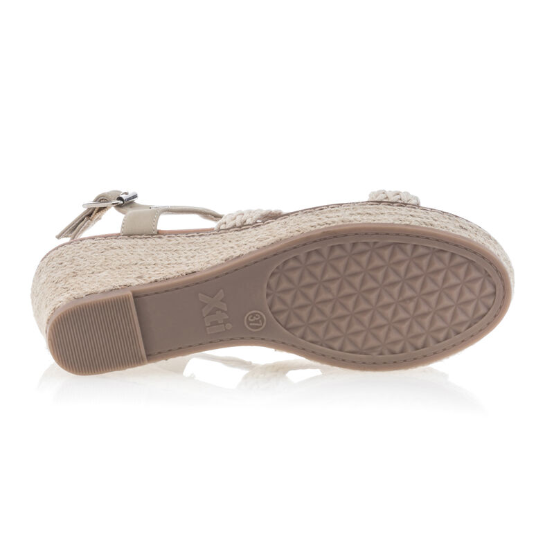Beige Espadrilles für Damen mit Seilsohlen