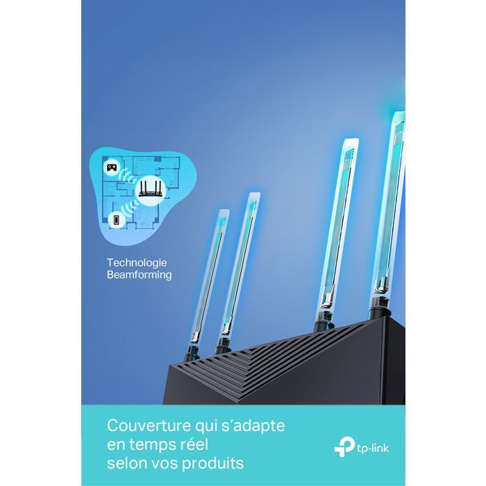 Router WiFi 6 TP-Link, router WiFi de doble banda AX de 3000 Mbps, WiFi 6, 5 puertos Gigabit, 4 antenas de alto rendimiento - Reacondicionado