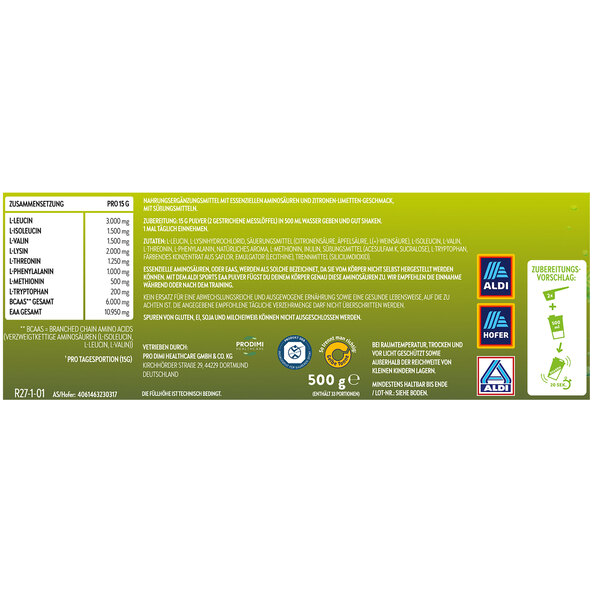 EAA Pulver Sitronlime, 500 g