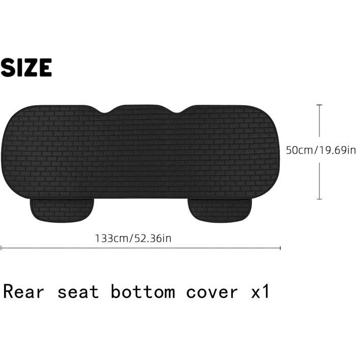 Funda para asiento de coche - PZCC - Negra - Lino - Universal - 1 funda trasera