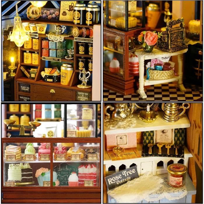 Kit per casa delle bambole in miniatura in legno con mobili e attrezzi, casa in miniatura fai da te da costruire, casa dei fiori stellati
