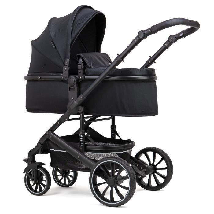 Carrinho de Bebê Pixini Kalani 3 em 1 - Até 22 kg - Carrinho, Alcofa, Cadeirinha para Auto, Bolsa e Diversos Acessórios - Preto