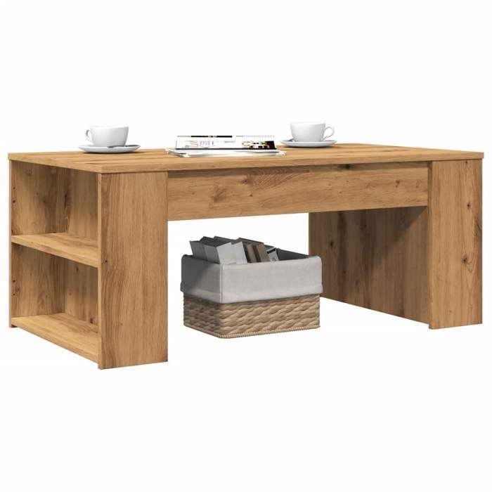 Mesa de centro vidaXL, roble artesanal, 102x55x42 cm, madera de ingeniería, mesa auxiliar, mesa de salón, mesa de centro, 856025