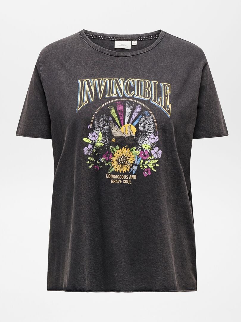 T-shirt met opdruk 'Only Carmakoma' - zwart