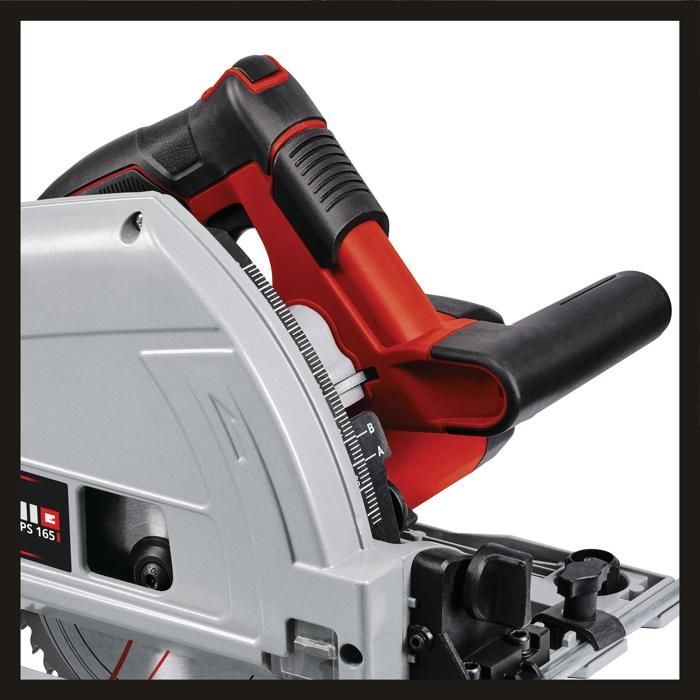 Sierra de inmersión Einhell TE-PS 165 (1200 W, diámetro de la hoja: 165 mm, 48 dientes, hoja HW/TCT, profundidad de corte: 56 mm)