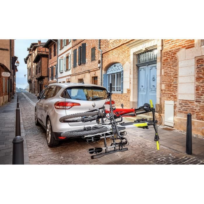 Portabicicletas de plataforma para enganche de remolque BUZZRACK - BUZZRACER 4 - 4 bicicletas - Negro - Acero