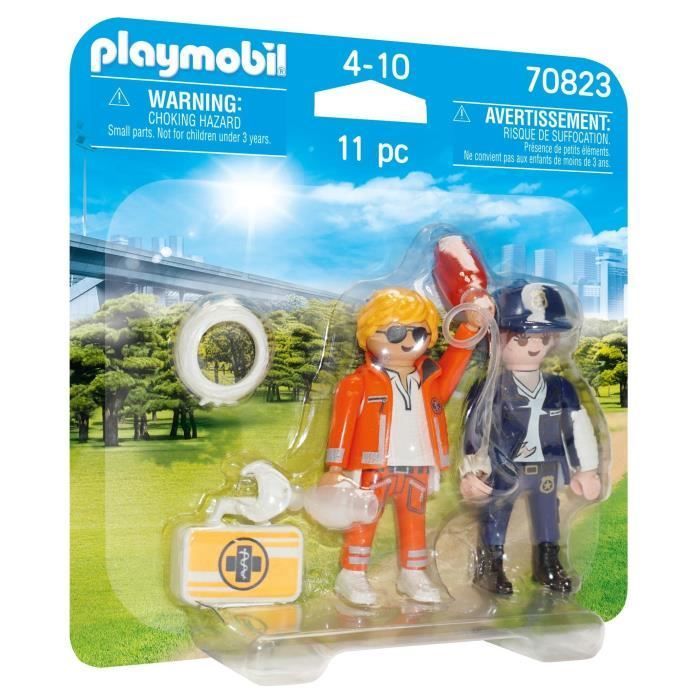 PLAYMOBIL - 70823 - Playmobil Duo - Secouriste et policière