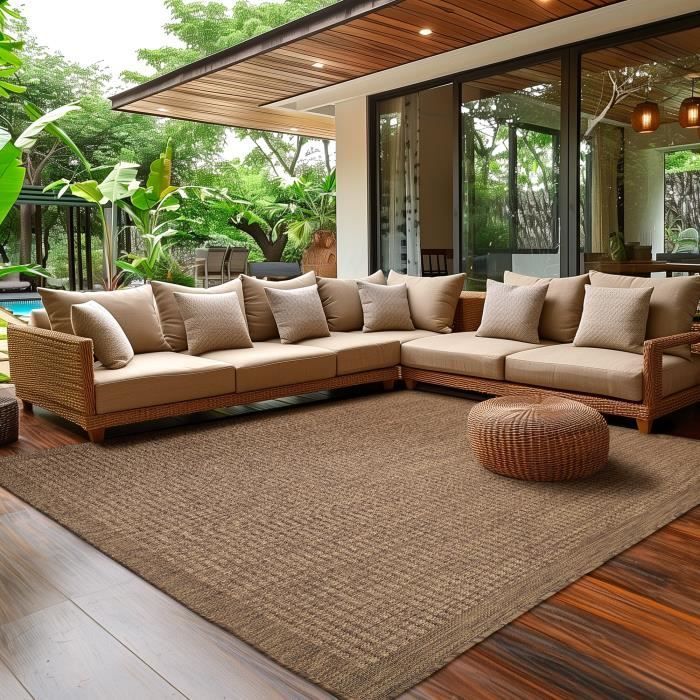 Vloerkleed - SIMPEX - Keukenvloerkleed - Weerbestendig - Wasbaar - 200 x 290 cm - Bruin