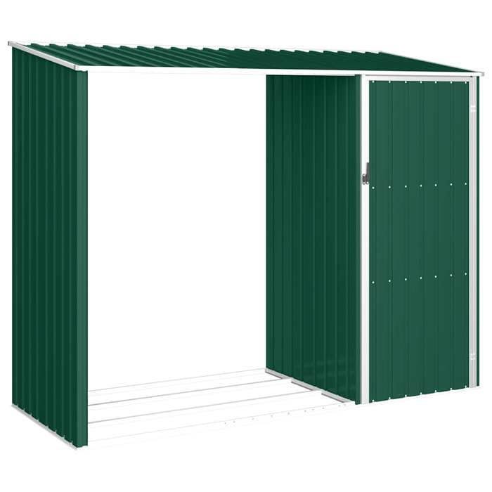 Garten-Holzschuppen im Angebot - BURKE - Geräteschuppen - Grün 245x98x159 cm, verzinkter Stahl J5723