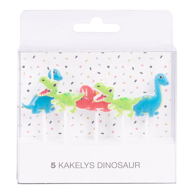 Velas para pastel Giform, 5 unidades, Dinosaurio