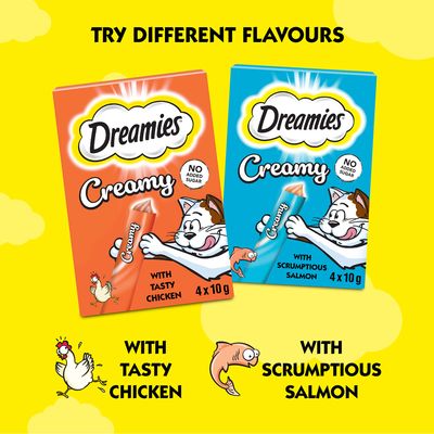Przekąski Dreamies Creamy z łososiem
