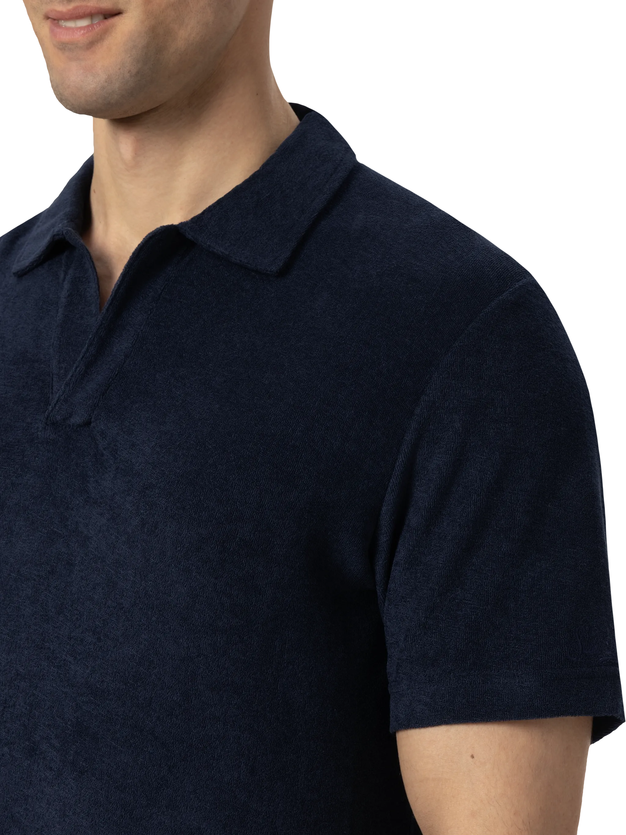 Jeremy Polo in marineblauwe badstof