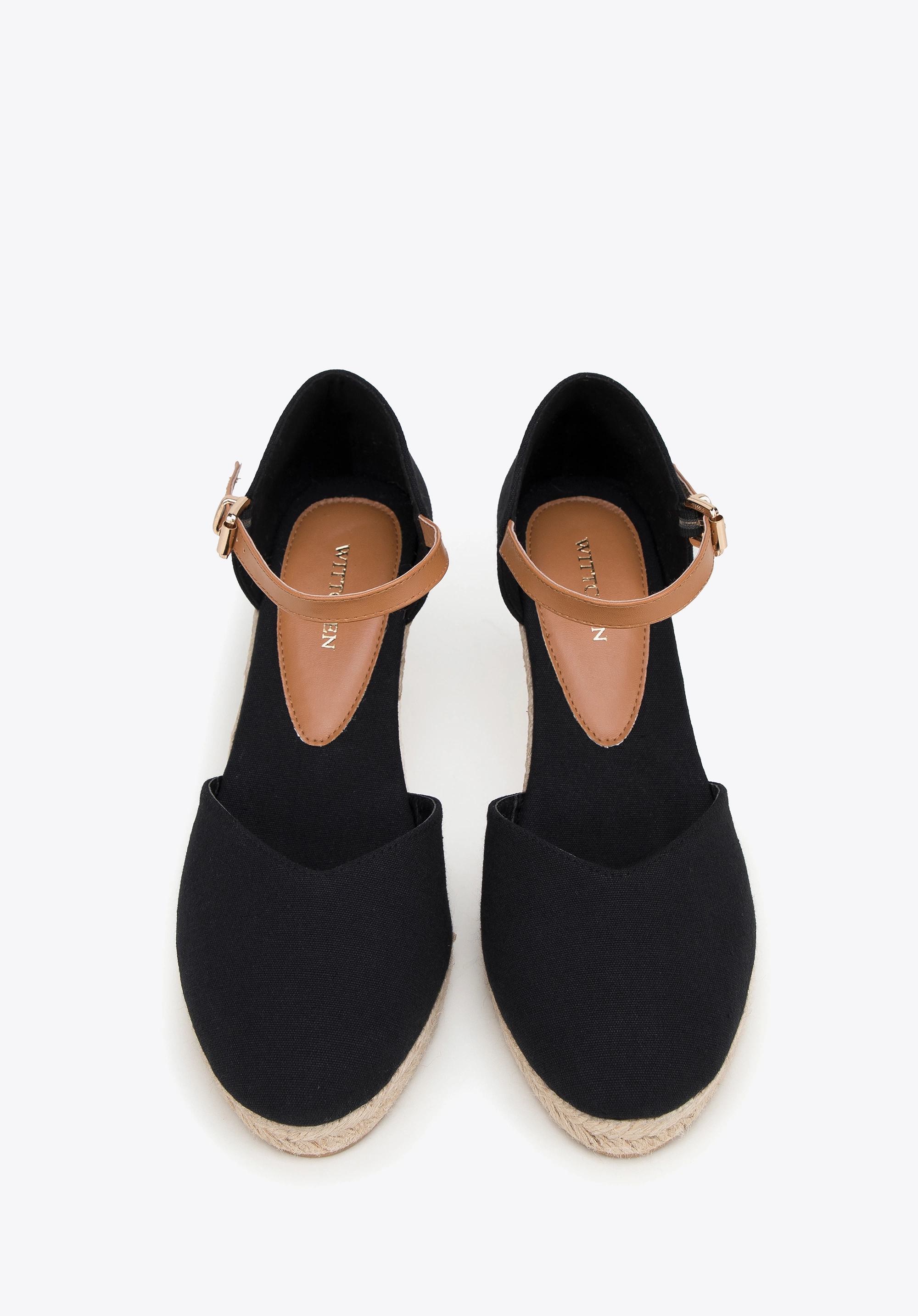 Damskie espadryle z zapięciem na pasek czarne