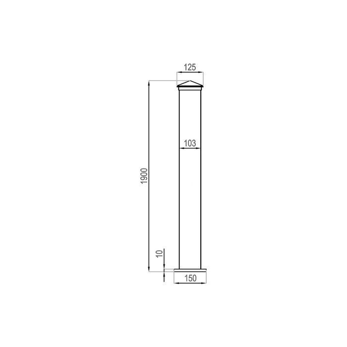 Pilier pour portail en aluminium - L15 cm x H190 cm - blanc - NERETO