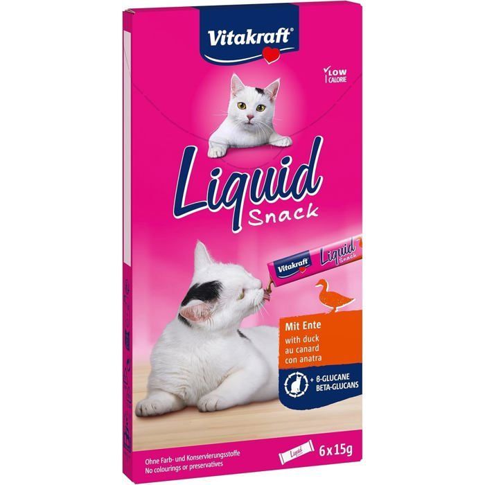 Snack per gatti - YUMI MAZAO - Vitakraft Snack Liquido - Anatra - Beta-glucani - Bustine monodose
