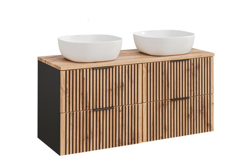 Zestaw 120 cm: 2 x szafka   blat   2 x umywalka XILO