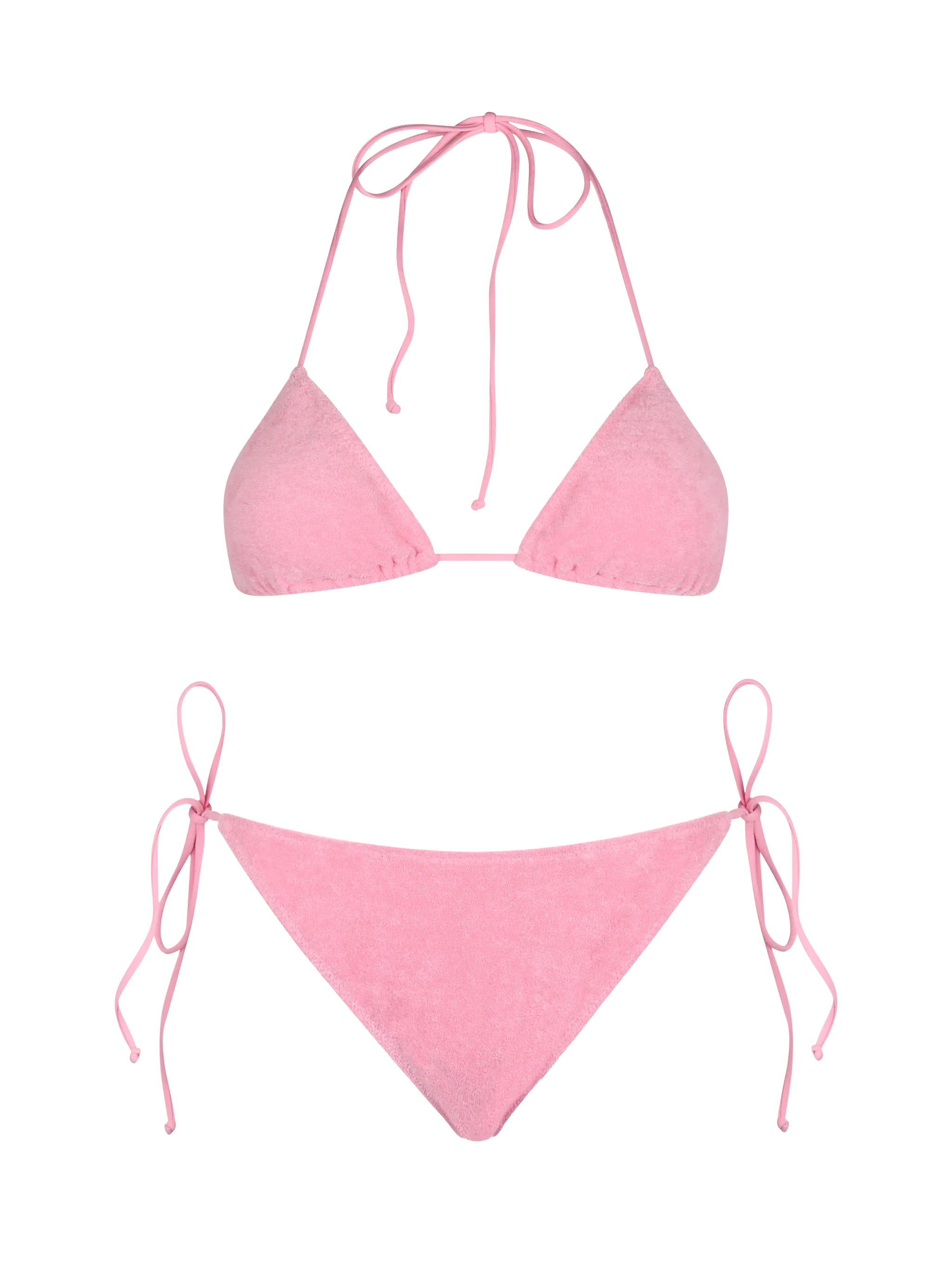 Leah Virgo roze driehoekige bikinibroekje met sponsmotief voor dames