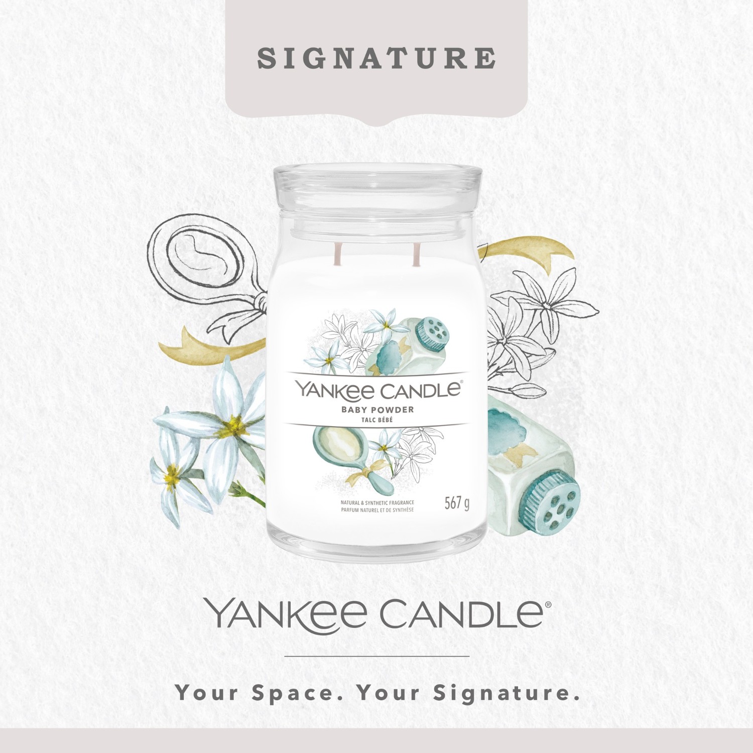 YANKEE CANDLE Grande Jarre Talc Bebe