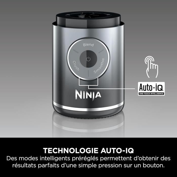 Frullatore portatile NINJA Blast Max - BC251EUGY - Ciotola da 530 ml - Autonomia della batteria: 2 ore - Senza fili - Senza BPA - Grigio